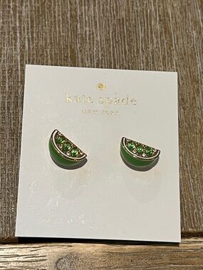 Kate Spade silver-tone lime slice stud earrings